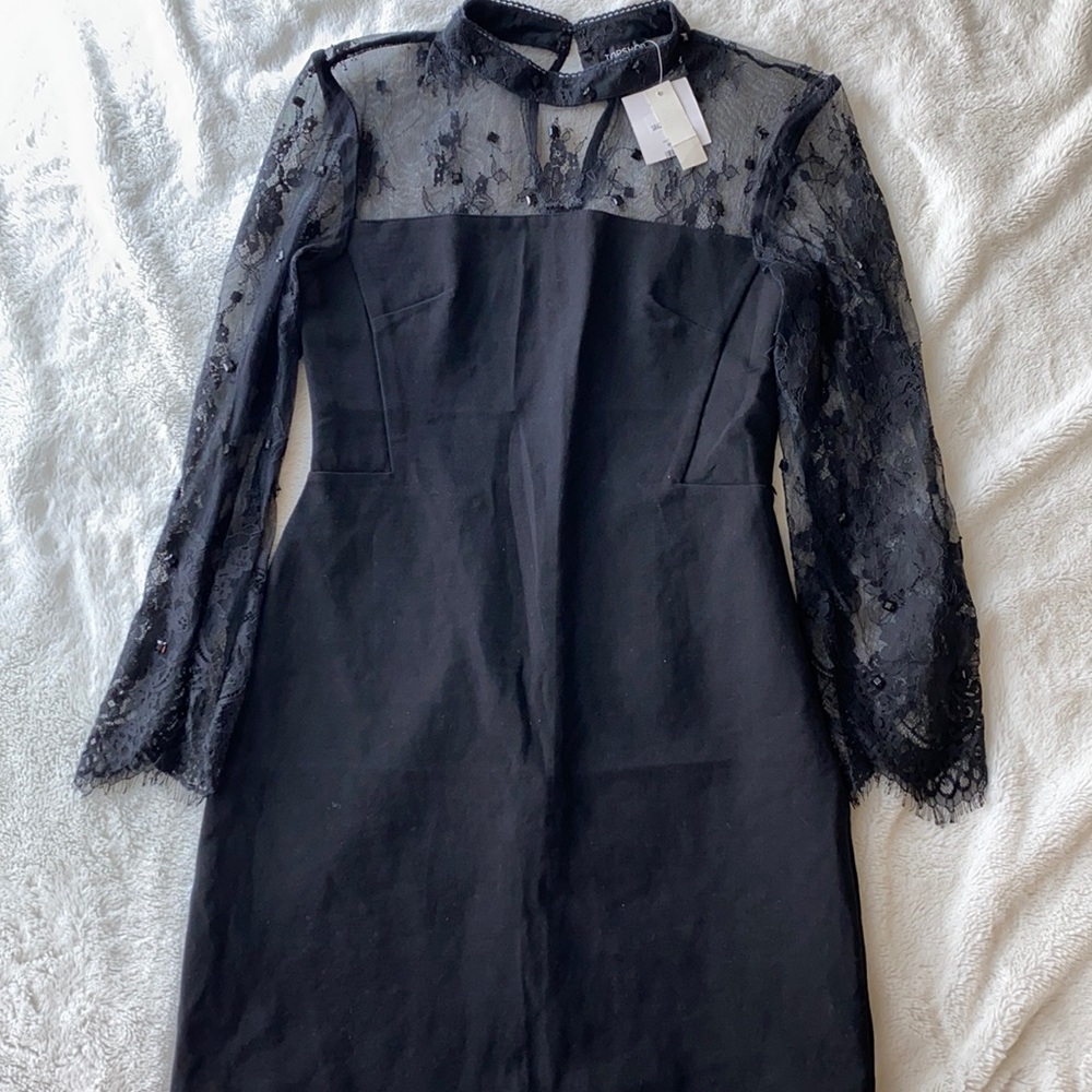 Sheer back black dress